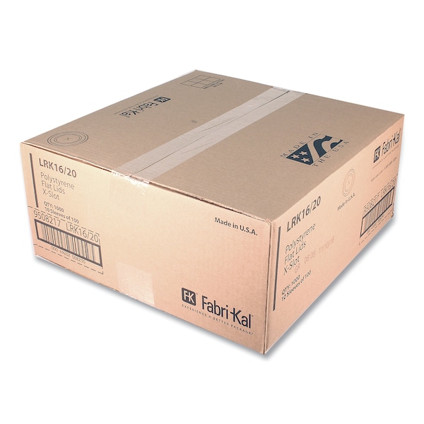Fabri-Kal RK Cup Lids, Fits 16 oz to 20 oz Cups, Translucent, 1000PK - 9508217