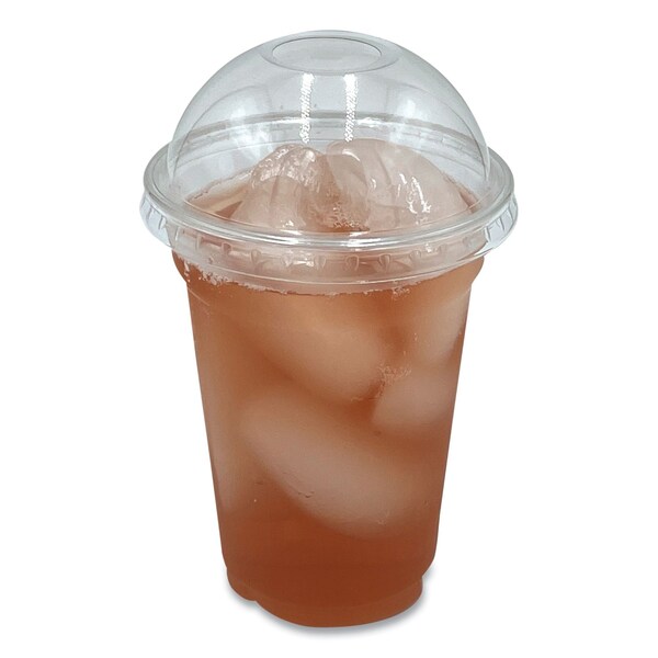 Boardwalk PET Cold Cup Dome Lids, Fits 9 oz to 10 oz PET Cups, Clear, 100PK - BWKPET910DOMEPK