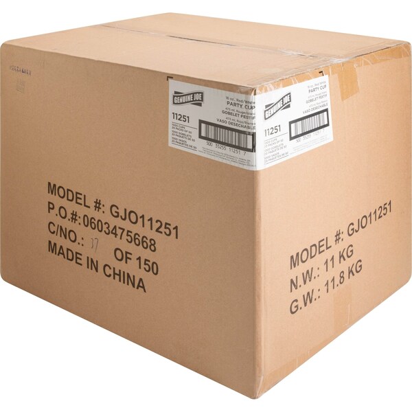 Genuine Joe Plastic Party Cups16OzRed, PK1000 - GJO11251CT