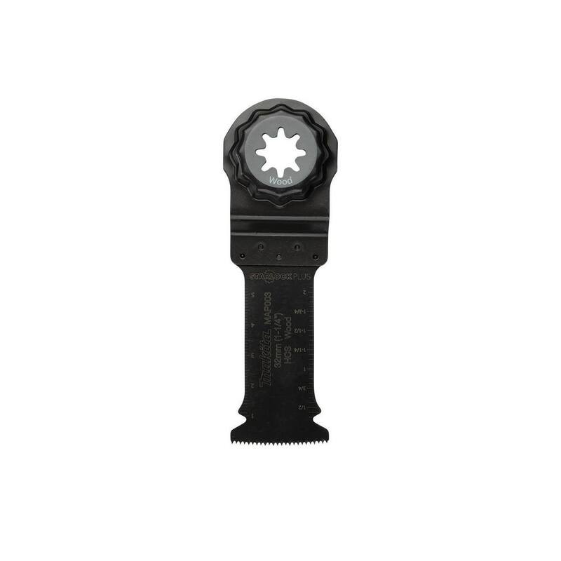Makita StarlockPlus: Herramienta Oscilante Multiusos de 1-1/4 pulgadas, hoja curva para corte de madera de acero de alto carbono - E-08486