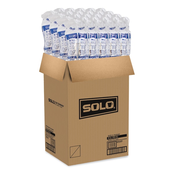 Solo Double Sided Poly Paper Cold Cups, 24 oz, Symphony Design, Tan/Maroon/White, 1000PK - RP24TP-J8000
