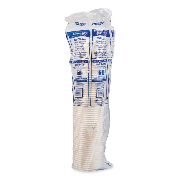 Solo Double Sided Poly Paper Cold Cups, 24 oz, Symphony Design, Tan/Maroon/White, 1000PK - RP24TP-J8000