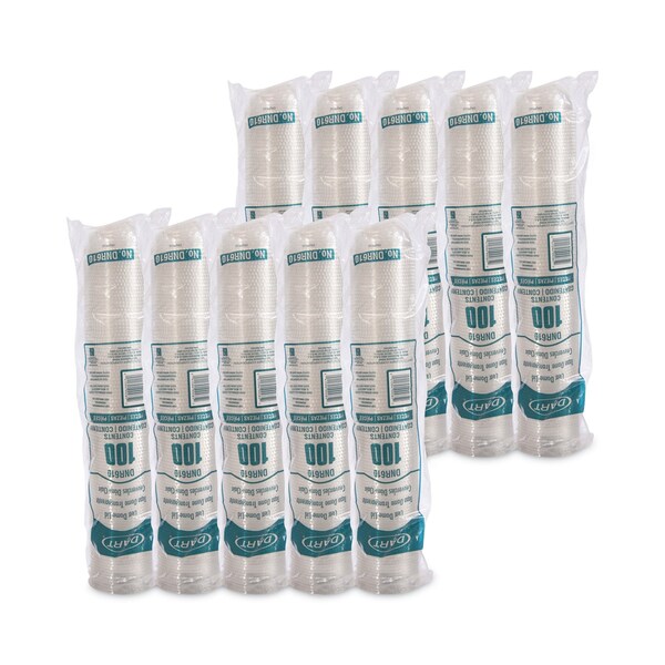 Dart Plastic Dome Lid, Fits 9 oz to 10 oz Foam Cups, Clear, 1000PK - DNR610