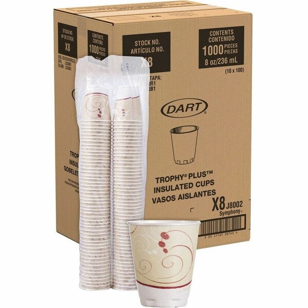 Solo Insulated Hot/Cold Cups, 8 oz, Symphony Design, 1000PK - X8J8002