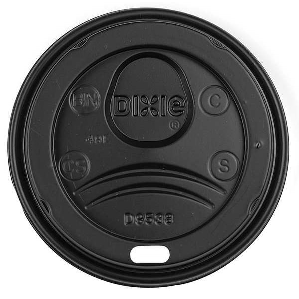 Dixie Lid for 8 oz. Hot Cup, Dome, Sip Through, Black, Pk1000 - DL9538B