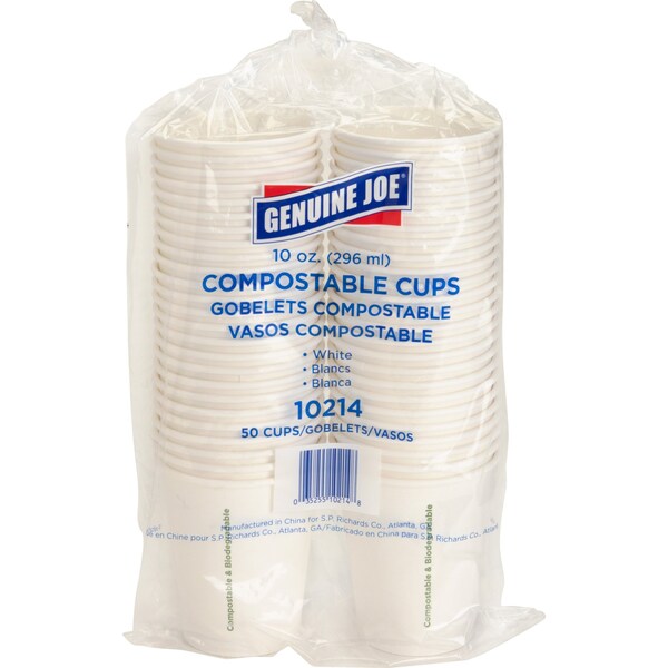 Genuine Joe Eco-Friendly Paper Cups, 10 Fl Oz, PK1000 - GJO10214CT