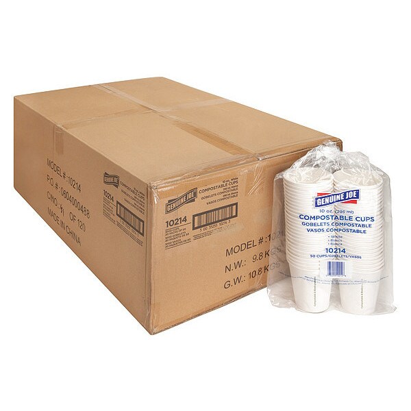 Genuine Joe Eco-Friendly Paper Cups, 10 Fl Oz, PK1000 - GJO10214CT