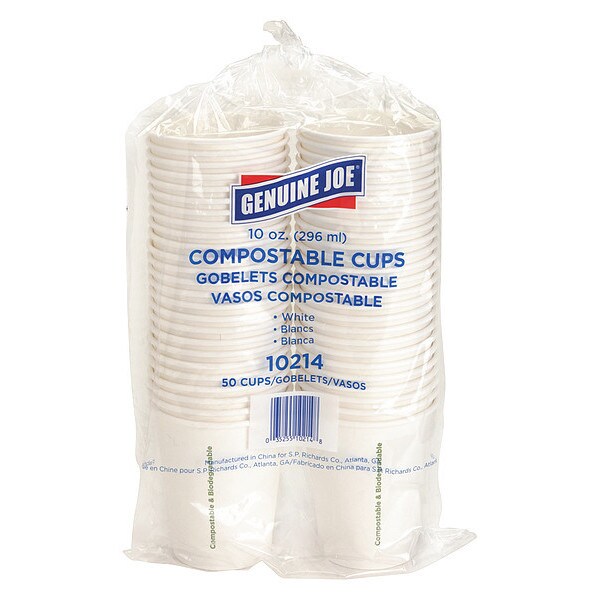 Genuine Joe Eco-Friendly Paper Cups10Oz, PK50 - GJO10214