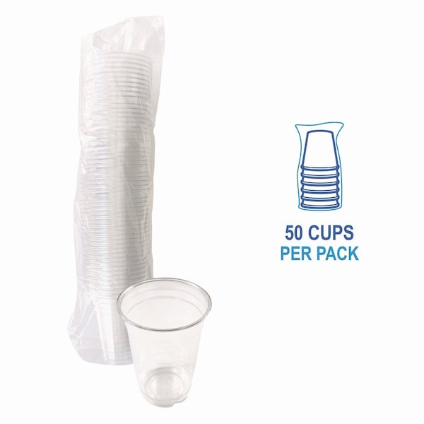 Boardwalk Clear Plastic PET Cups, 14 oz, 50PK - BWKPET14PK