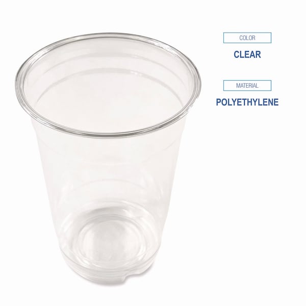 Boardwalk Clear Plastic PET Cups, 14 oz, 50PK - BWKPET14PK