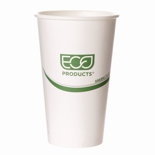Eco-Products GreenStripe Renewable & Compostable Hot Cups - 16 oz., PK1000 - EP-BHC16-GS