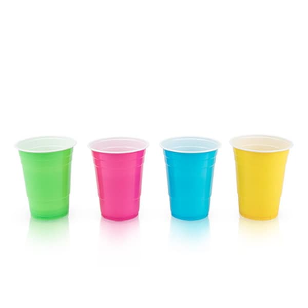 1 Plastic 16 oz Graphic Color Cups, Multi Color, 24PK - 7172