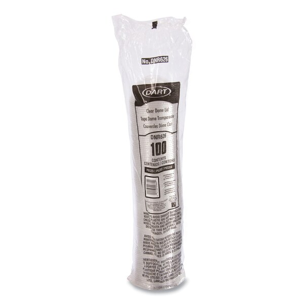 Dart Plastic Dome Lid, Fits 5.5 oz to 26 oz Foam Cups, Clear, 1000PK - DNR626