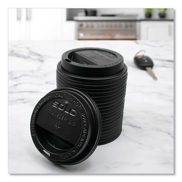 Solo Traveler Cappuccino Style Dome Lid, Fits 10 oz Cups, Black, 1000PK - TL31B2-0004