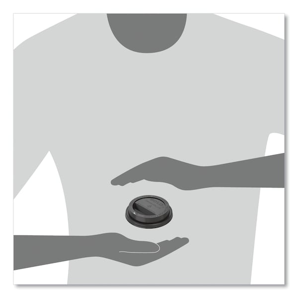Solo Traveler Cappuccino Style Dome Lid, Fits 10 oz Cups, Black, 1000PK - TL31B2-0004
