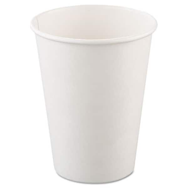 Coolcollectibles Single-Sided Poly Paper Hot Cups; 12oz; White; 50/Bag; 20 Bags/Carton - CO39719
