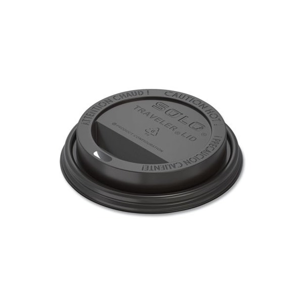 Dart TRAVELER CAPPUCCINO STYLE DOME LID, 10-24OZ CUPS, BLACK, 10PK - TLB316