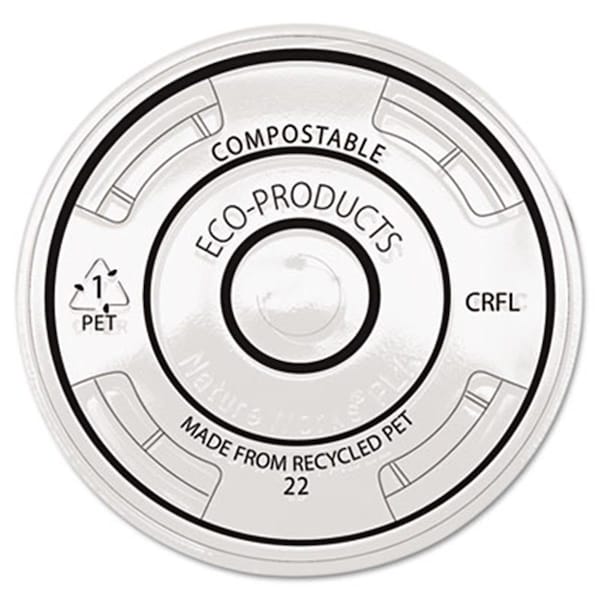 Eco-Products Eco-Products EPCRFL Recycled Content Clear Plastic Cold Drink Cup Lids- Clear- 1000/Carton - EPCRFL