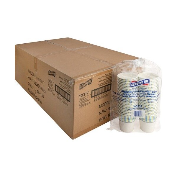 Geniune Joe CUP, PAPER, HOT, PRINTED, 10OZ, 20PK - GJO10317CT