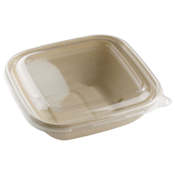 Abena Lids, To-Go Containers, Fits Abena Eco Products No 133220, Clear, Square, 6.9L x 6.9W x 0.67H - 133221