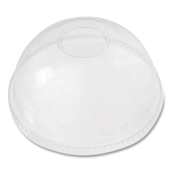 Karat PET Lids, Dome Lid, Fits 12 oz to 24 oz Cold Cups, Clear, 1000PK - C-KDL626