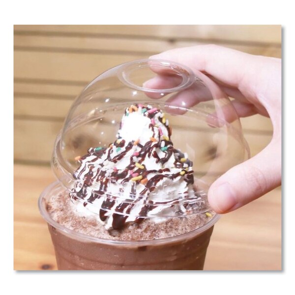 Karat PET Lids, Dome Lid, Fits 12 oz to 24 oz Cold Cups, Clear, 1000PK - C-KDL626