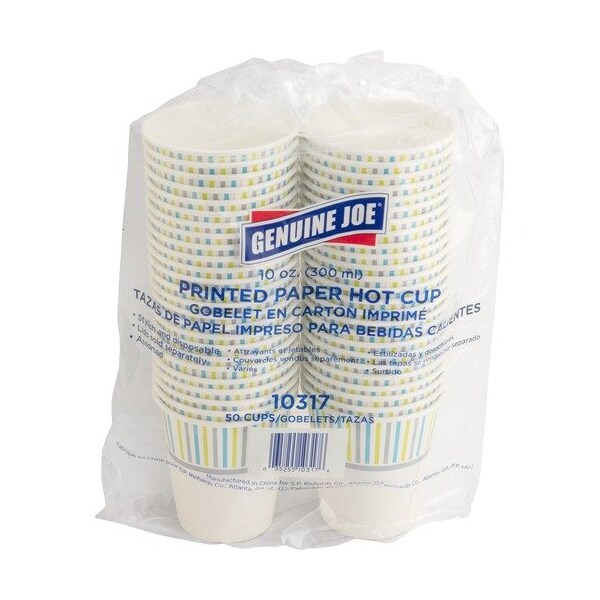 Geniune Joe CUP, PAPER, HOT, PRINTED, 10OZ, 50PK - GJO10317