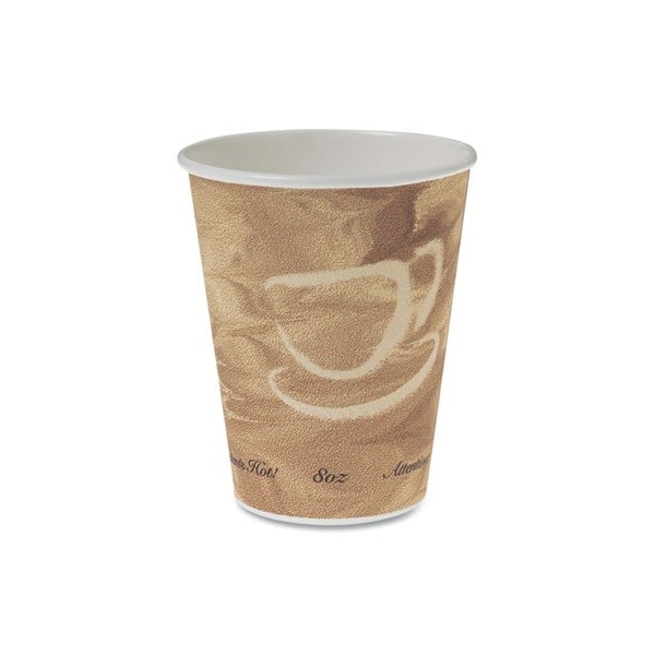 Dart , Mistique Polycoated Hot Paper Cup, 8 Oz, Printed, Brown - 378MS