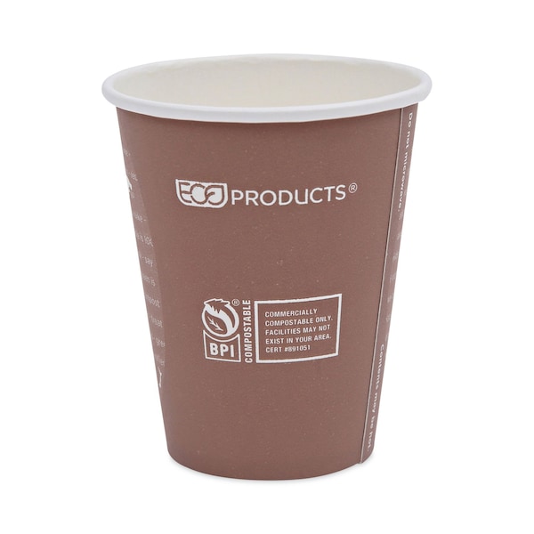Eco-Products World Art Renewable and Compostable Hot Cups, 8 oz, Brown/White, PK50 - EP-BHC8-WAPK