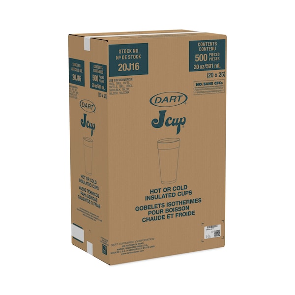 Dart Horizon Foam Cup, Hot/Cold, 20oz., Printed, Blueberry/White, PK500 - 20J16H