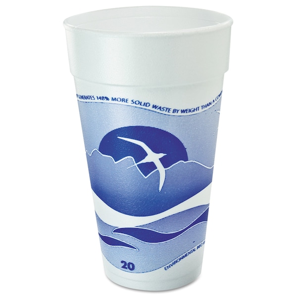 Dart Horizon Foam Cup, Hot/Cold, 20oz., Printed, Blueberry/White, PK500 - 20J16H