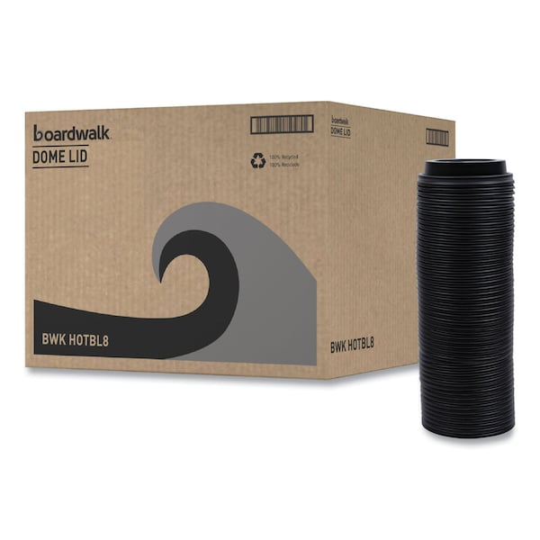 Boardwalk Hot Cup Lids, Fits 8 oz Hot Cups, Black, PK1000 - HOTBL8