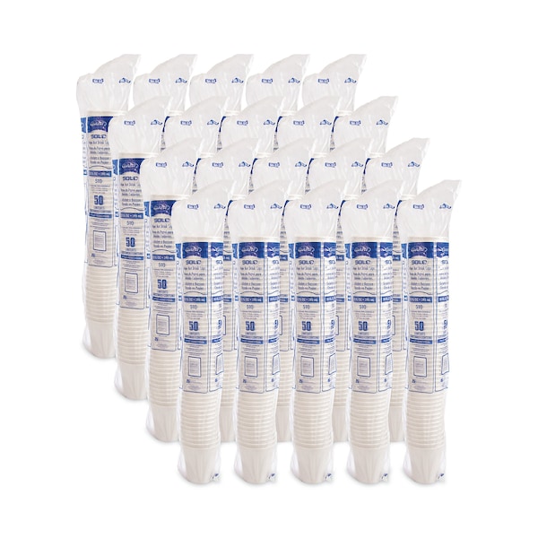 Dart Single-Sided Poly Paper Hot Cups, 10 oz, White, PK1000 - 510W