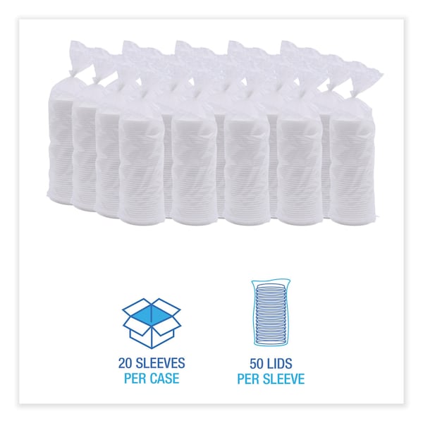 Boardwalk Deerfield Hot Cup Lids for 10oz - 20oz Cups, White, Plastic, PK1000 - BWKDEERHLIDW