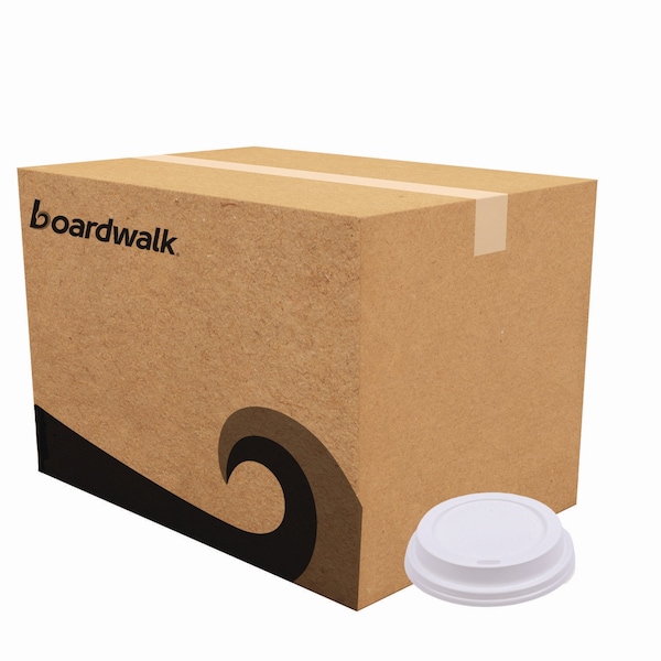 Boardwalk Deerfield Hot Cup Lids for 10oz - 20oz Cups, White, Plastic, PK1000 - BWKDEERHLIDW