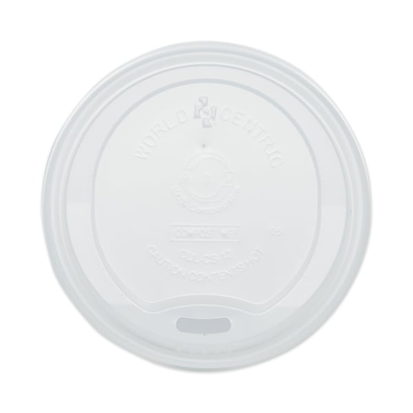 World Centric Hot Cup Lids, Fits 10-20 oz Cups, White, PK1000 - CULCS12