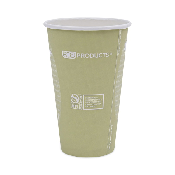 Eco-Products World Art Renewable and Compostable Hot Cups, 16 oz, Moss, PK50 - EP-BHC16-WAPK