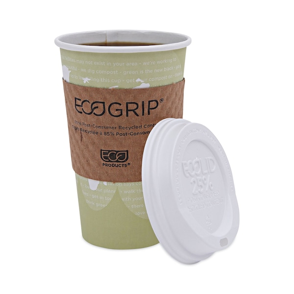 Eco-Products World Art Renewable and Compostable Hot Cups, 16 oz, Moss, PK50 - EP-BHC16-WAPK