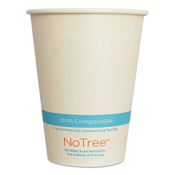 World Centric NoTree Paper Cold Cups, 12 oz, Natural, PK1000 - CUSU12C
