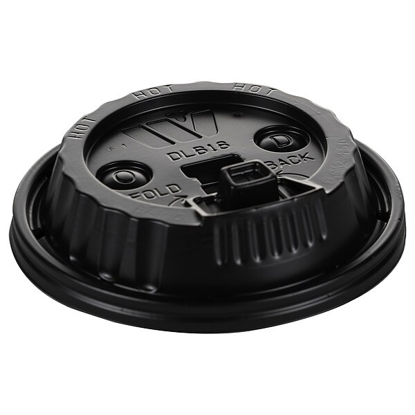 Zoro Select Lid for 12 to 24 oz. Hot Cup, Dome, Reclosable, Sip Through, White, Pk1000 - DLB18**