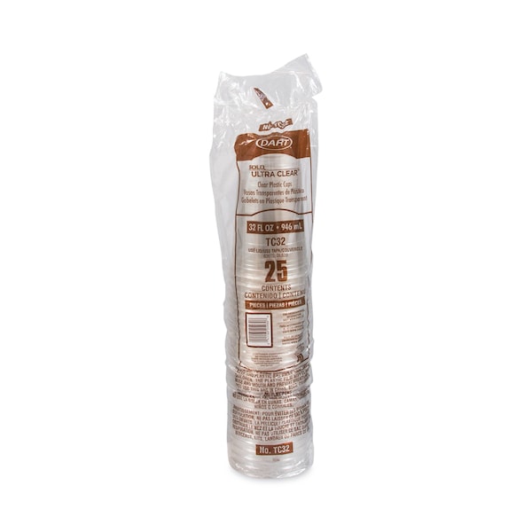 Dart Ultra Clear PETE Cold Cups, 32 oz, Clear, PK300 - TC32