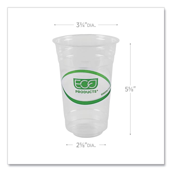 Eco-Products GreenStripe Renewable and Compostable Cold Cups, 20 oz, Clear, PK1000 - EP-CC20-GS