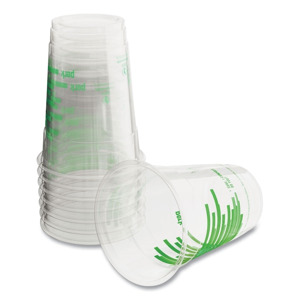 Perk Eco-ID Compostable PLA Corn Plastic Cold Cups, 16 oz, Clear/Green, PK300, 300PK - PK56197