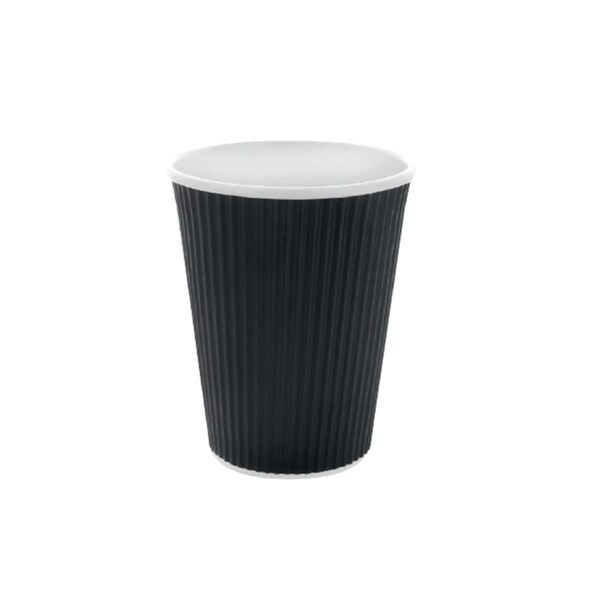 Packnwood 10 oz Rippled Black Cups, 3.5 x 4 in. - 210GCR10N
