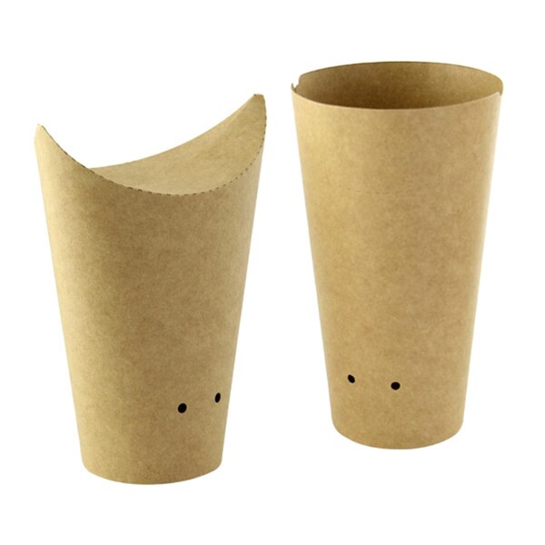 Packnwood 14 oz Closable Perforated Kraft Snack Cup, 2.36 x 6.3 in. - 210TPASK20K