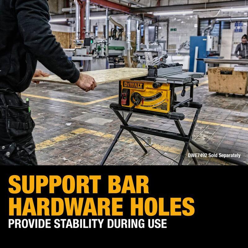 Soporte para sierra de mesa compacta de 10 pulgadas para sitio de trabajo - DW7451 de DEWALT