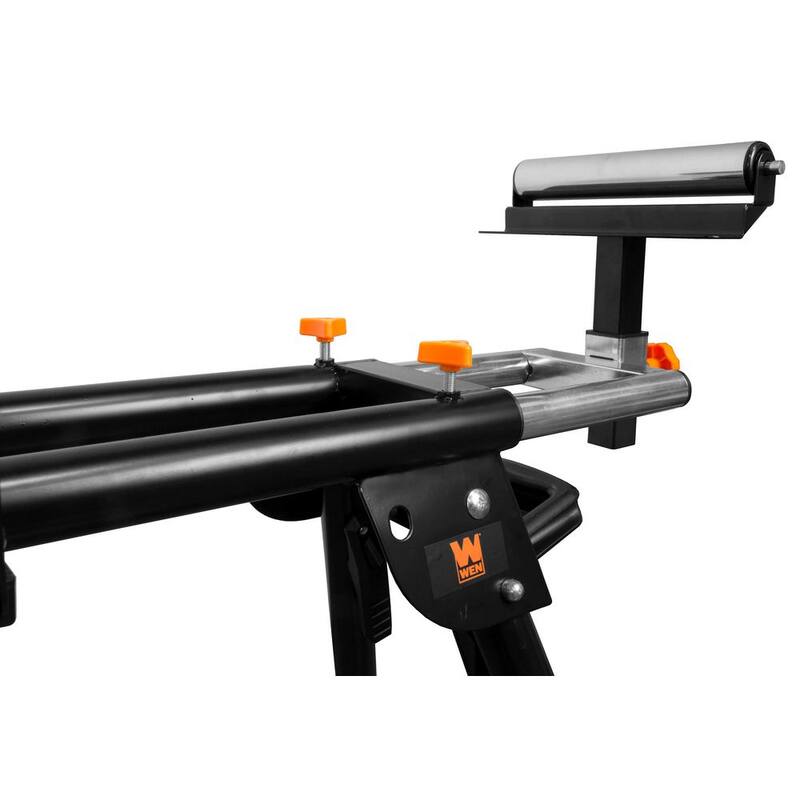 Soporte plegable para sierra ingleteadora con ruedas y 3 tomas integradas - MSA330