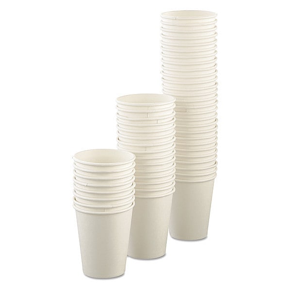 Dart Hot Cups, Uncoated, Paper, 8 oz., Wht, PK1000 - SCC U508NU