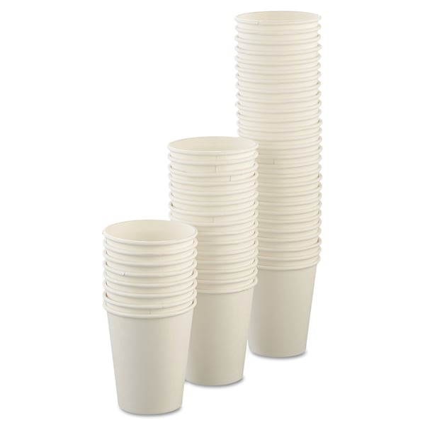 Dart Hot Cups, Uncoated, Paper, 8 oz., Wht, PK1000 - SCC U508NU