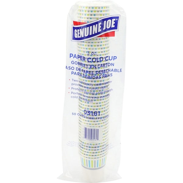 Genuine Joe Cup, Cold, Paper, 3Oz, 50Pk 50PK - GJO03161